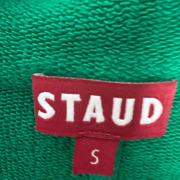 STAUD Half Zip Up Sweatshirt French Terry Clover Green S - Picture 6 of 8